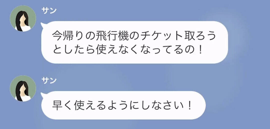 【LINE】海外旅行にやたらと出かけ、散財し続ける浮気妻→家族カードの請求明細を見ると…＃13