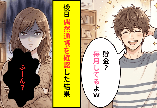 夫「貯金？毎月してるよ（笑）」妻が"偶然"通帳を確認した結果⇒まさかの真相に…夫「まって」