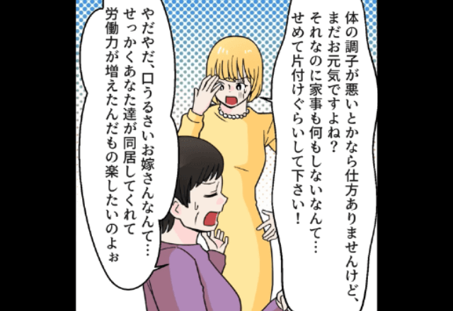 期間限定で同居中…義母「掃除は嫁の仕事（笑）」私「自分でして下さい」半年後→同居解消のはずが…義母の一言に「はぁ？！」