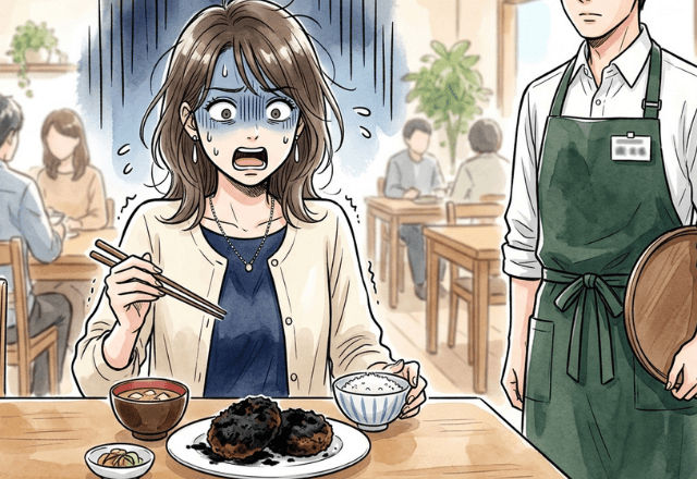ランチで…真っ黒なコロッケを出された私「え？」店員に確認した結果⇒放たれた【あり得ない言い訳】に絶句…
