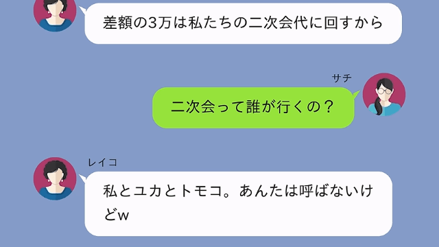 同窓会で「あんたは参加費4万5000円ね（笑）」と言われたので、反撃した結果＃1