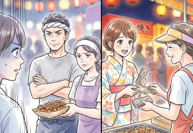 祭りの屋台で…店主「金払え！」私「もう払ってます」抗議した直後⇒放たれた【信じられない一言】に絶句…