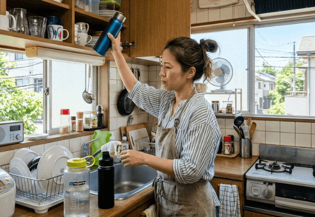 キッチンが水筒だらけ…！夏の「無限麦茶＆水筒準備」のイライラが即消える神ルール
