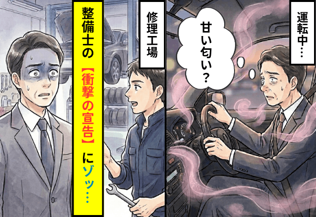 運転中…「甘い匂い？」異臭に気づき修理工場へ駆け込んだ結果⇒整備士の【衝撃の宣告】にゾッ…
