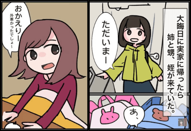 大晦日に帰省…私「姪ちゃんにお年玉ね」姉「うん」しかし翌日⇒「姉が実家から追い出された！？」大事件の全貌に…「へ」