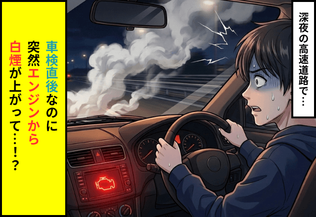 深夜の高速道路で…突然エンジンから白煙！？慌てて業者を呼んだ後日⇒発覚した【あり得ない原因】にゾッ…