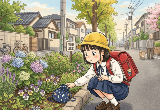 花壇で…謎の落とし物を交番へ届けた小学生の私。その夜⇒持ち主から明かされた【衝撃の真実】に「えっ！？」