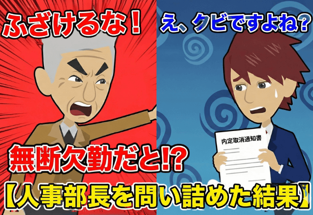 社長「どうして内定式に無断欠勤をしたんだ！」俺「内定取り消しされたのに？」⇒慌てて【人事部長】を問い詰めた結果