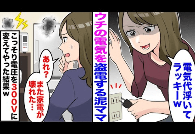 ママ友がウチの電気を“勝手に盗電”するので、こっそり電圧を変えてみた結果（笑）
