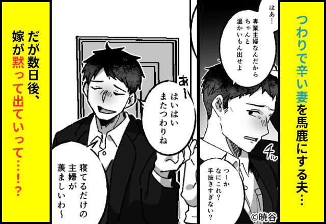 「妊娠は病気じゃない、甘えんな」つわり中の妻をあざ笑う夫。だが数日後⇒嫁が"家を出ていった"結果…