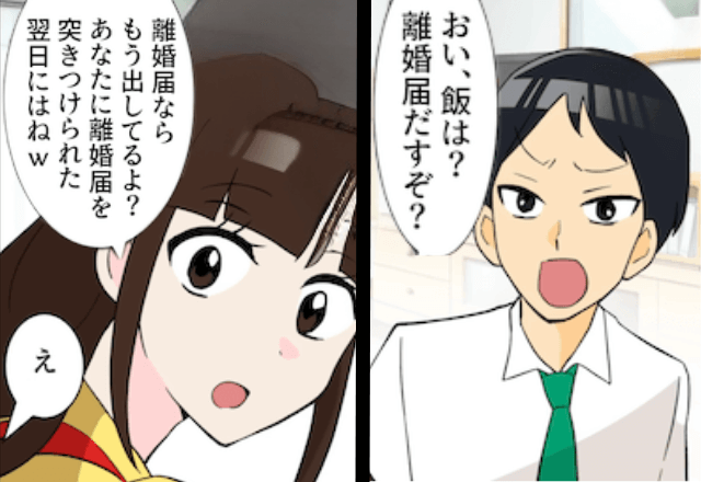 夫「家事やんないと離婚届け出すぞ？（笑）」妻「もう出してるけど？」⇒告げられた“真実”に…夫「へ？」