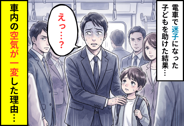 満員電車で…「どうしたの？」迷子を助けた私。しかし直後⇒【車内の空気が一変した】衝撃の理由…
