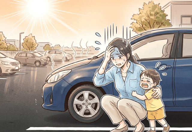 猛暑の駐車場で…突然車が動かなくなり焦る私。直後⇒声をかけてくれた【意外な人物】に思わず涙…