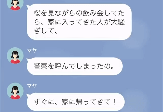 ママ友「あなたの家でパーティーしてたら警察が来たの！」私「いま自分の家にいるけど？」⇒真実を知ったママ友が青ざめた理由