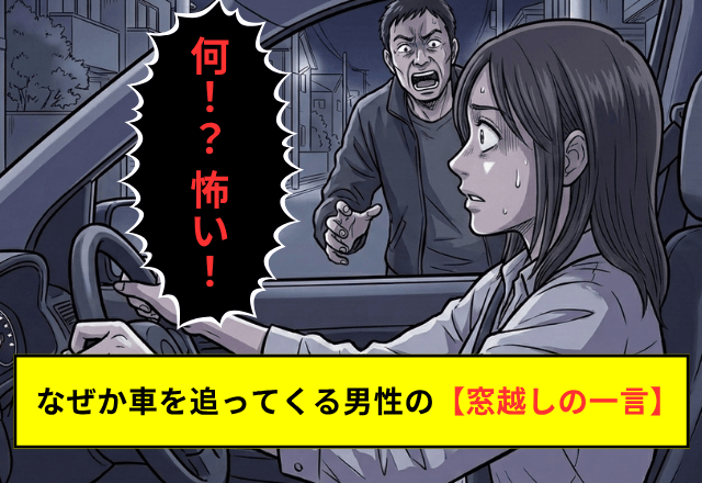 運転中…『血相を変えて追ってくる』見知らぬ男性。逃げようとした直後⇒【窓越しの一言】に「ウソ…」