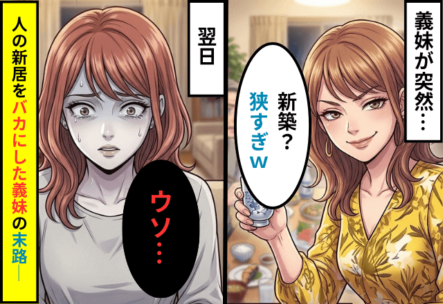 「狭すぎ（笑）」新居をバカにする義妹。義両親が叱った直後⇒放たれた【あり得ない一言】の結果…