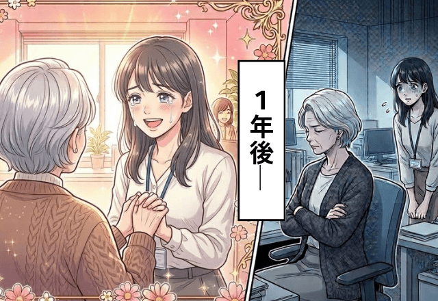 職場で…「あっそ！」孤立している高齢女性に話し続ける私。1年後⇒まさかの【一生ものの恩返し】に思わず涙
