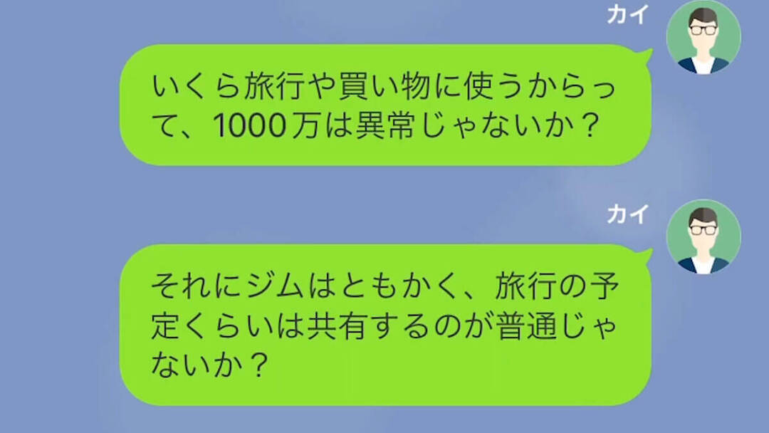 【LINE】海外旅行にやたらと出かけ、散財し続ける浮気妻→家族カードの請求明細を見ると…＃10